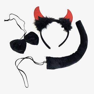 Devil Horns Halloween Headband with Accessories